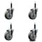 Service Caster 4'' Gray Poly Wheel Swivel 3/4'' Expanding Stem Caster Set, 4PK SCC-EX20S414-PPUB-34-4 - alternate 1